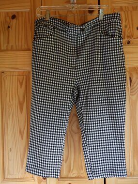 Anthropologie Capri Pants Size 16 Black White Gingham Check